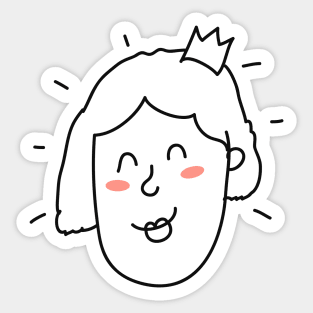 Cute Girl Princess Drawing Sticker